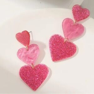 Pink Heart Drop Earrings for Valentine’s 💘 Day!
